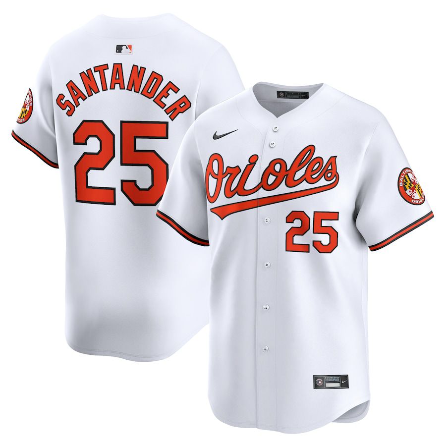 Men Baltimore Orioles #25 Anthony Santander Nike White Home Limited Player MLB Jersey